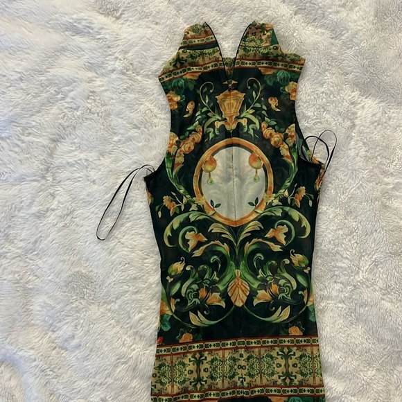 Fashion Nova Multi Color Mesh Halter Midi Dress Size S - Picture 7 of 8